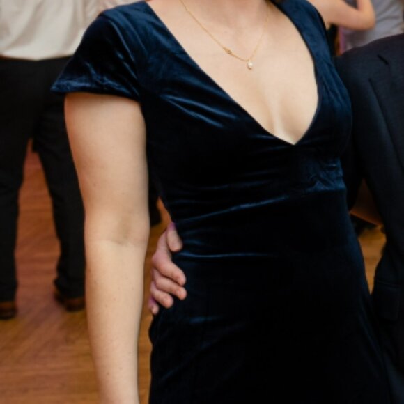 Lulu's Velvet Dress - Navy - Never Worn - Picture 4 of 4